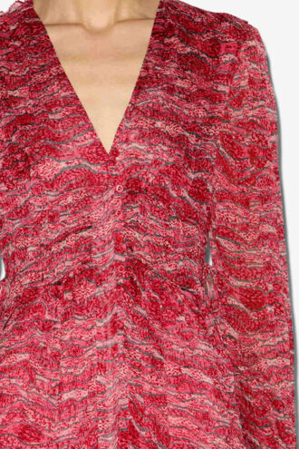 Vestido largo fruncido de muselina Amara