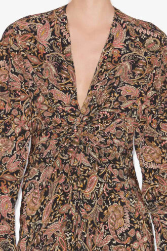 Vestido midi estampado de manga larga Zeliha
