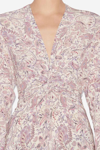 Vestido midi estampado de manga larga Zeliha